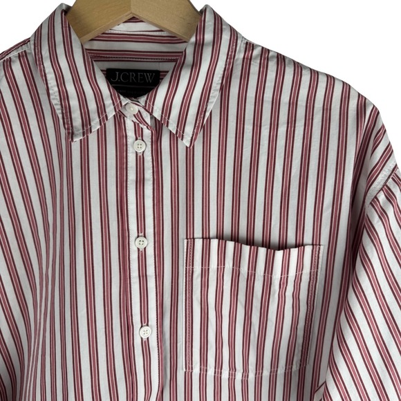 J.Crew Etienne Oversized Fit Striped Button Down Shirt Women M Cotton Poplin - Picture 10 of 10